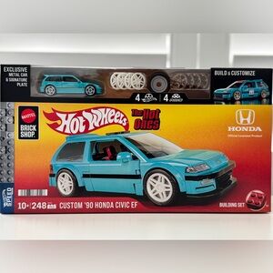 Hot Wheels Turquoise Custom '90 Honda Civic EF Toy Car